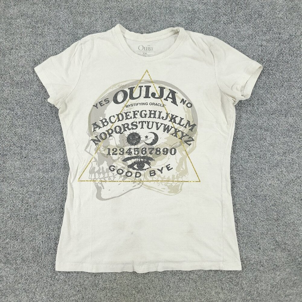 Ouija Board Shirt Girl's 2XL White Game Graphic Tee Crew Neck Short Sleeve Top